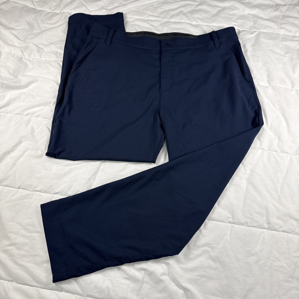 Nike 38x30 Navy Dri-FIT Golf Pants Athletic Stretch Flat Front Casual
